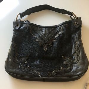Isabella Fiore Black Leather Handbag (2004)